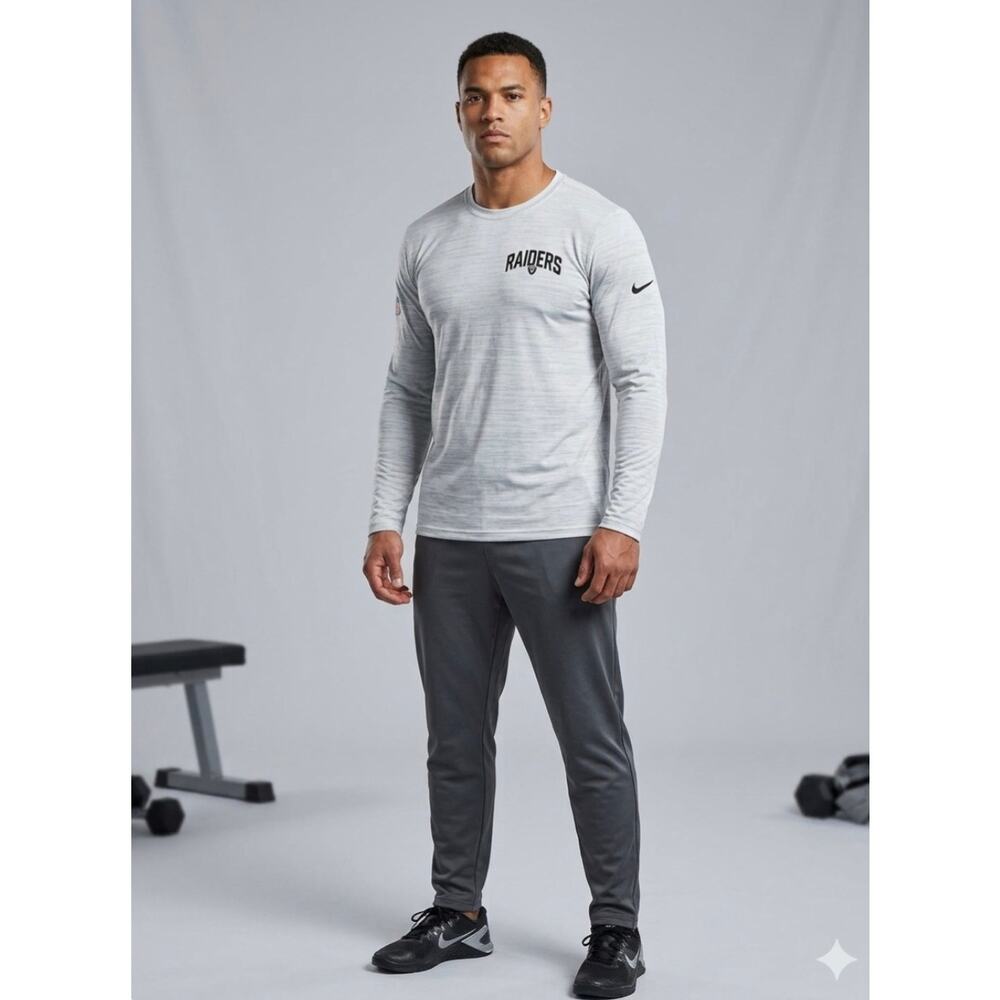 NFL Onfield Apparrel Nike Dri fit LV Raiders Long Sleeve TShirt Size S. Gray.